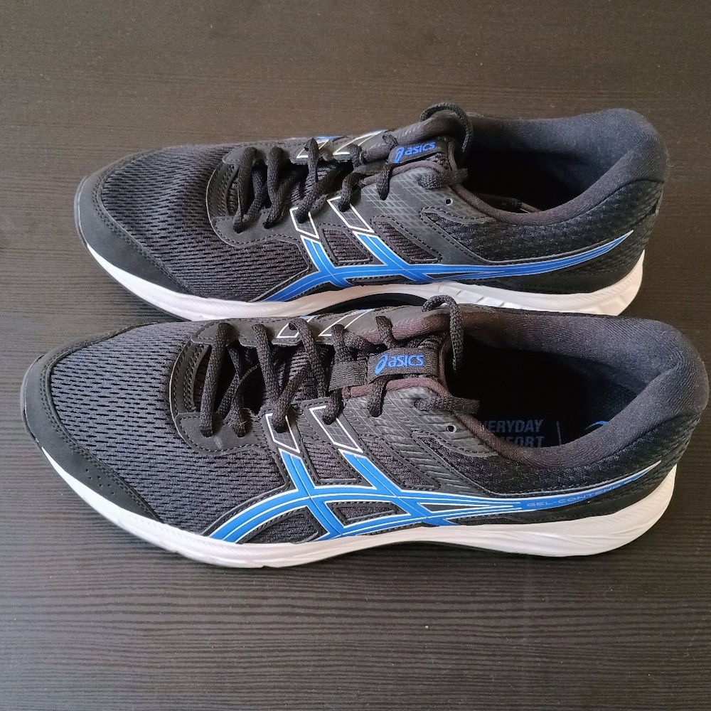 ASICS Men's Gel-Contend 6 Running Shoes, 11.5, Black/Tuna Blue